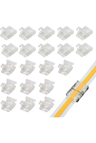 Generic 10mm 2Pin 20Pcs Transparent Solderless LED Light Strip Connectors,Str...