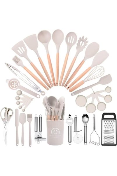 Generic Kitchen Utensils Set, 34 Pcs,Silicone Cooking Utensils Set for Nonsti...