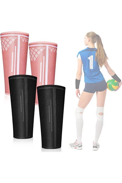 Generic Volleyball Arm Sleeves, 2 Pairs 8" Compression Forearm Sleeves Black ...