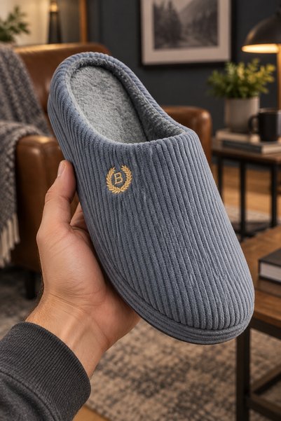 VestioStore Toren Men's Gray Velvet Textured Soundproof Sole Lightweight and ...