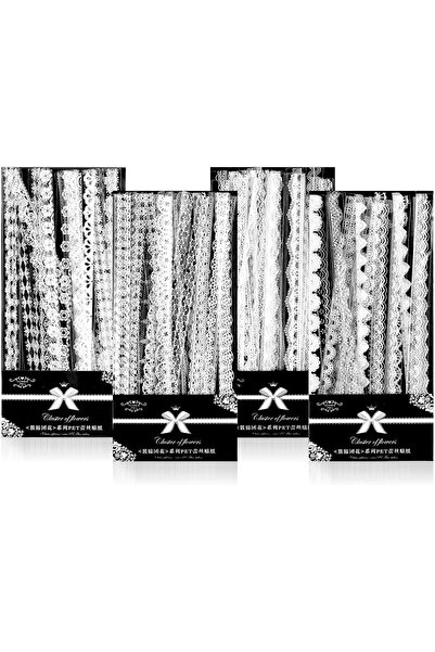 Generic Tazweeq Lace Stickers Vintage, White Lace Scrapbooking Stickers, PET ...