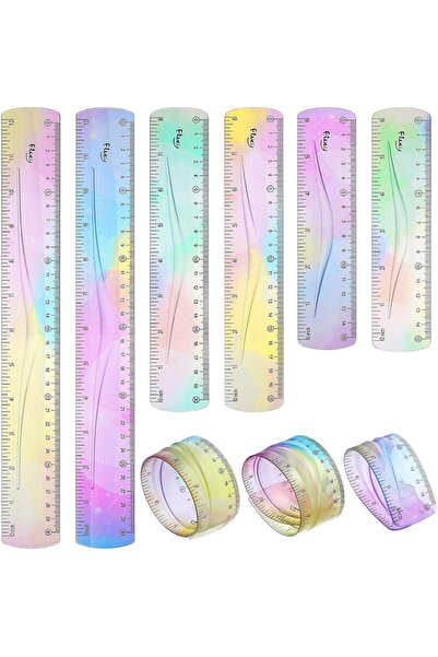 Generic Rulers Set, 12/8/ 6 Inch Rulers Set, 6 Pieces Soft Bendable Ruler for...
