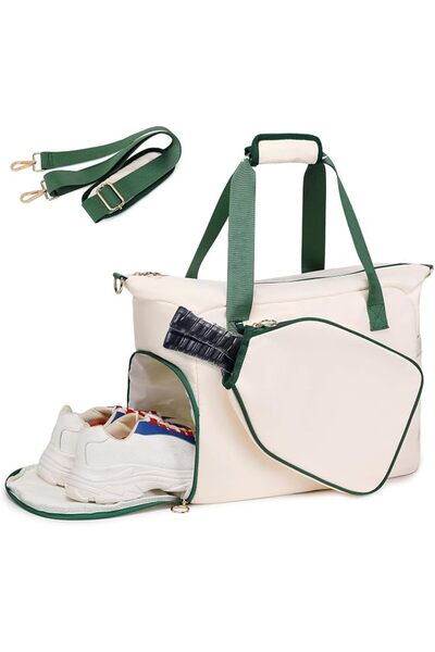 TERRIFI Pickleball Tote Bag for Women and Men, Water-Resistant Bag with Zippe...