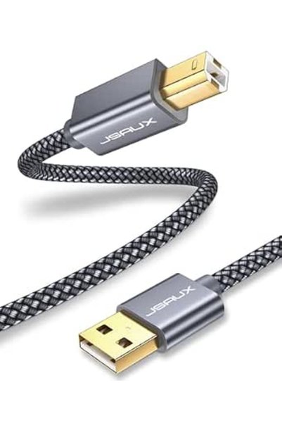 jsaux Printer Cable, 6.6FT USB Printer Cord 2.0 Type A Male to B Male Cable S...