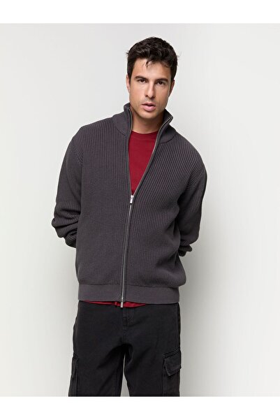 BALMAIN Cardigan tricotat din bumbac cu fermoar