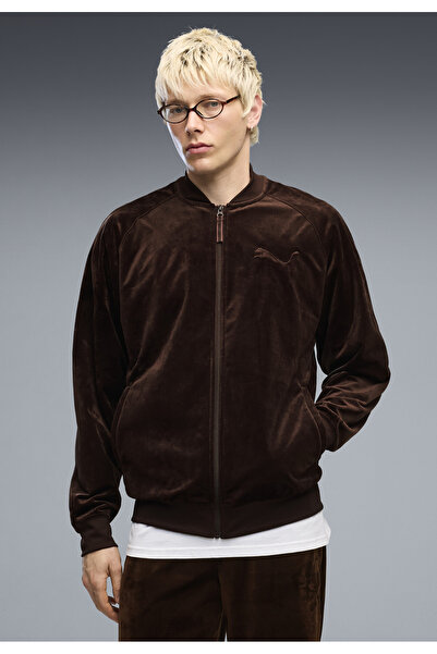 Puma Pánská velurová bunda Essentials Elevated Relaxed Track Jacket