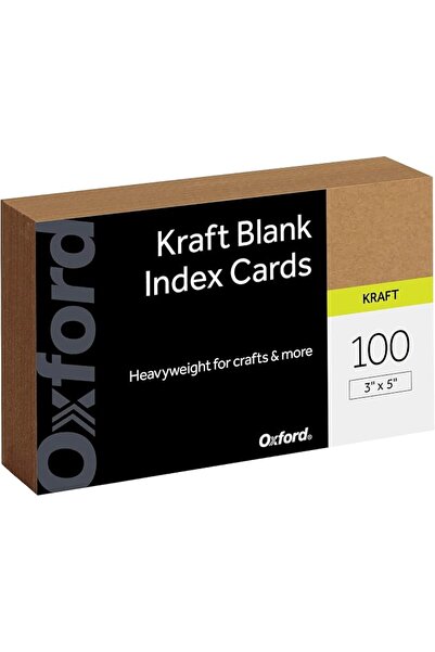 Oxford بطاقات فهرسة كرافت، 100 قطعة، مقاس 3×5 بوصة، سميكة، ورق عالي الجودة لل...