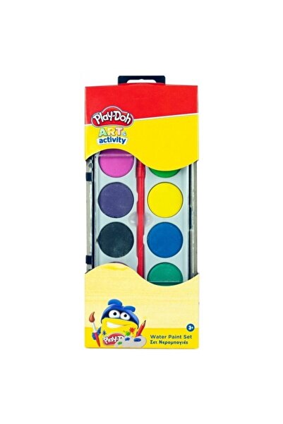 Play Doh Set de 12 acuarele și un pensulă, Play-Doh, Multicolor