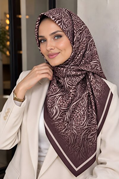 İmajButik Plum Patterned Soft Scarf