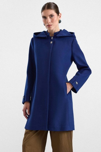 Olcay Snap Detailed Detachable Hooded Coat Saks 3190