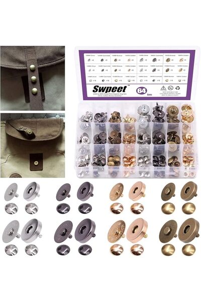 Swpeet 64 مجموعة من مشابك مغناطيسية قوية مستديرة مقاس 14/18 مم، مشابك معدنية ...