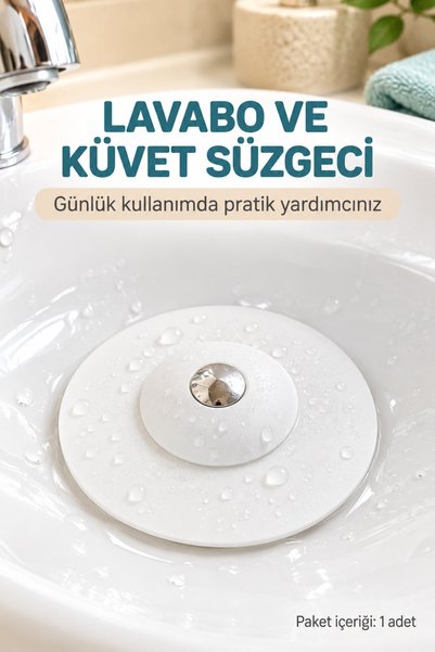 Lavabo ve Küvet Tıkacı Süzgeci Esnek Banyo Mutfak Gider Saç ve Atık Tutucu 2 Adet