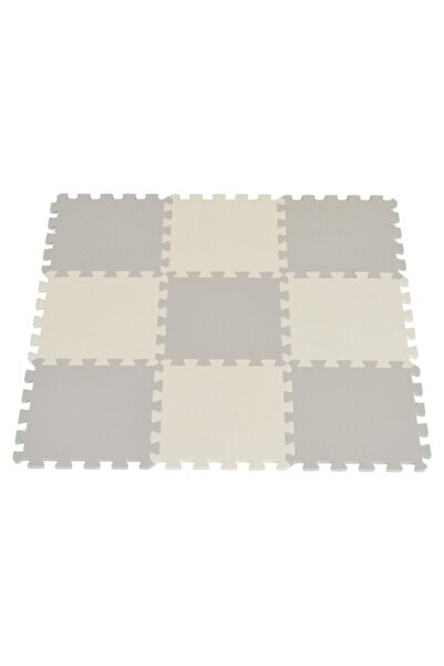 Moni Toys Covoraș Puzzle EVA Soft Basic, 9 Piese, 86x86 cm, Culori Neutre, Mo...