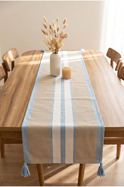 Lux Touch Peony Bohemian - Tasseled Runner |   Modern Stripe Patterns |   115...