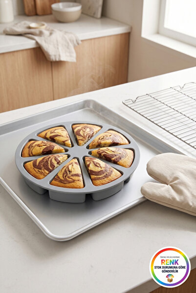 Vivenda 8-Slice Silicone Cake Mold, Ready to Use Without Cutting, Easy to Rem...