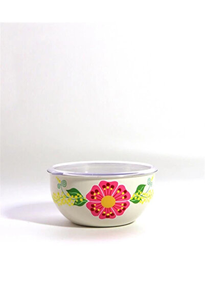DEDEMİN EMAYELERİ Bowl with Lid White (14 cm)