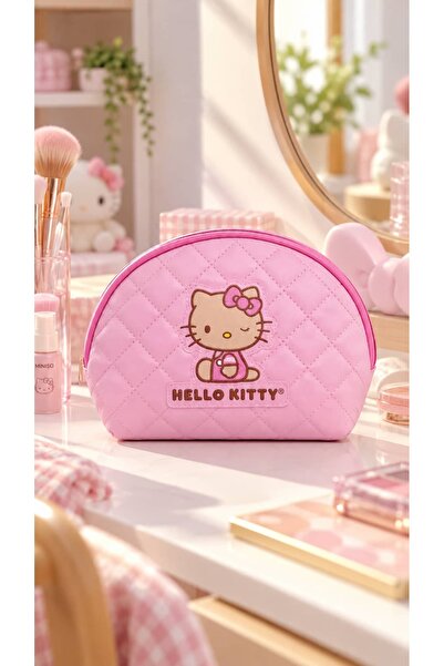 Miniso Hello Kitty Lisanslı Leopar Desenli Kozmetik Çantası 21 x 7 x 15 cm – ...