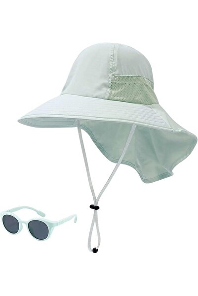 Generic Baby Sun Hat with Sunglasses for 3 Years Baby, UPF 50+ Beige Wide Bri...