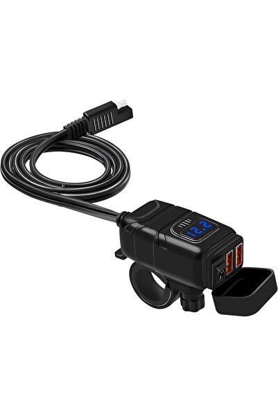 Generic شاحن دراجة نارية من SAE إلى USB، محول شحن سيارة، شاحن USB مزدوج سريع ...