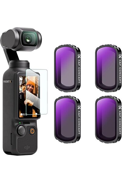 K&F CONCEPT مجموعة فلاتر عدسات ND4/ND8/CPL (3 قطع) متوافقة مع DJI Osmo Pocket...