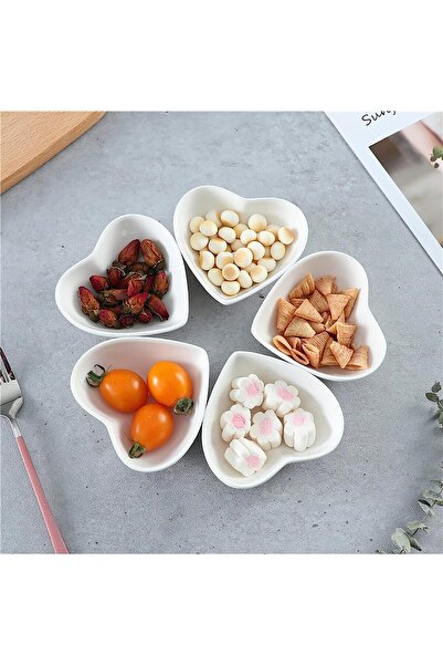 Generic Love Heart Shaped Ceramic Dipping Bowls, Porcelain Side Seasoning Dis...