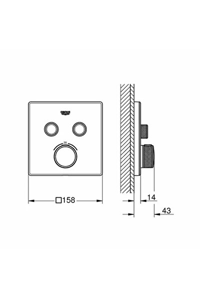 Vivis Robinet de radiator inteligent termostatic pătrat, crom-alb