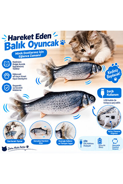 Haraket eden balık kedi oyuncağı