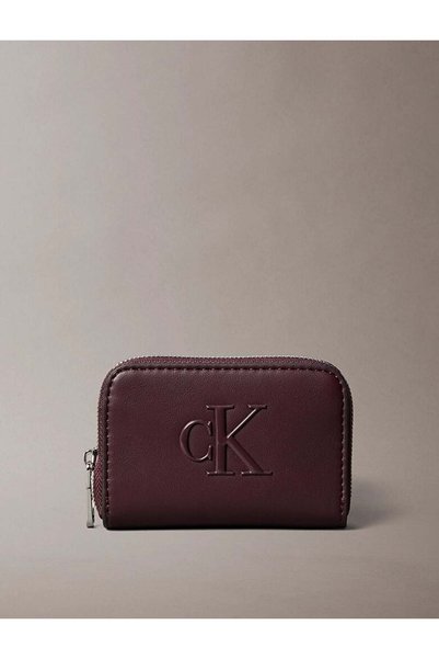 Calvin Klein Jeans BOLD CK ORTA BOY FERMUARLI KADIN CÜZDAN BORDO LV04F1154G-BAP