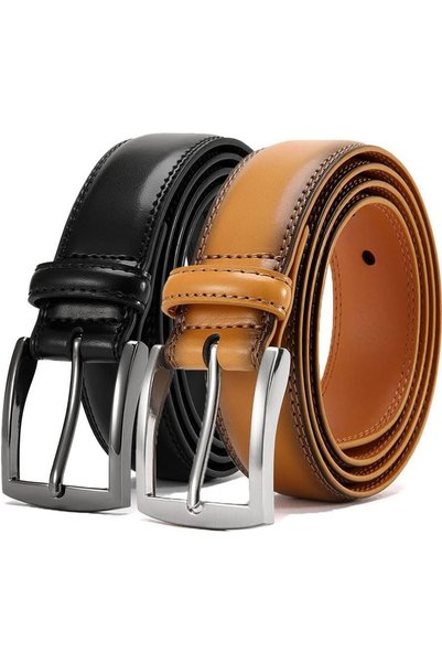 Generic 2 Pack Mens Genuine Leather Dress Belt, Handmade Classic Casual & Bus...