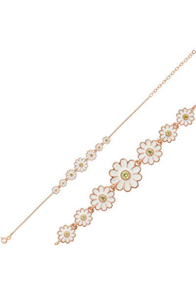 BlackCraft Silver Rose Row Daisy Bracelet