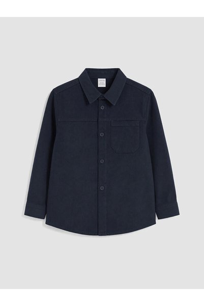LC Waikiki Navy Blue Gabardine Boys' Shirt