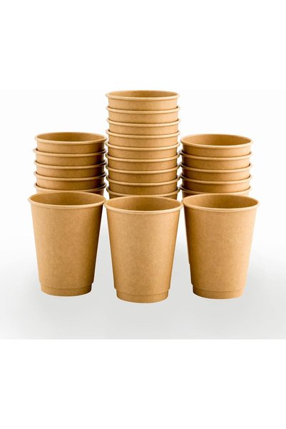 Generic أكواب مشروبات ساخنة بيضاء للاستخدام مرة واحدة سعة 12 أونصة بتصميم جدا...