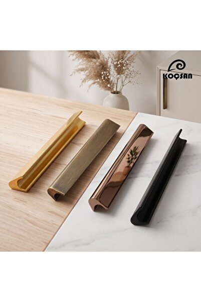 KOÇSAN Nehir Bronze 224 mm Handle Luxury Country Kitchen Furniture Cabinet Dr...