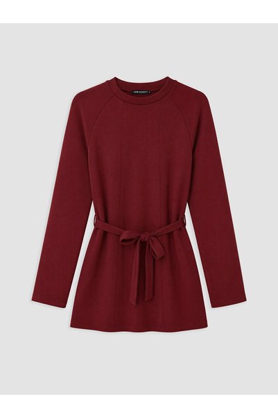 LC Waikiki Burgundy Soft Touch Women's Sweatshirt Tunic
