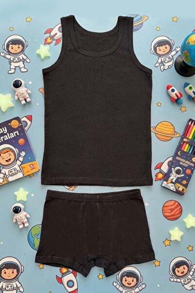 Luxxa 3-Piece Boys' Plain Cotton Tank Top and Boxer Underwear Set