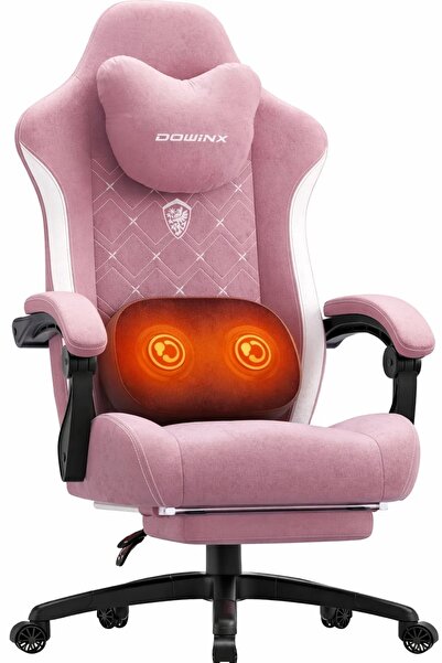 DOWINX Scaun gaming, ergonomic, Incalzire si Masaj cu Role in perna lombara, ...