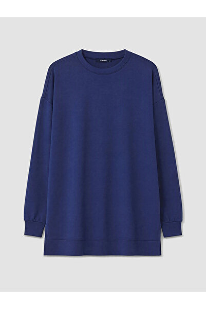 LC Waikiki Navy Blue Soft Touch Women's Sweatshirt Tunic