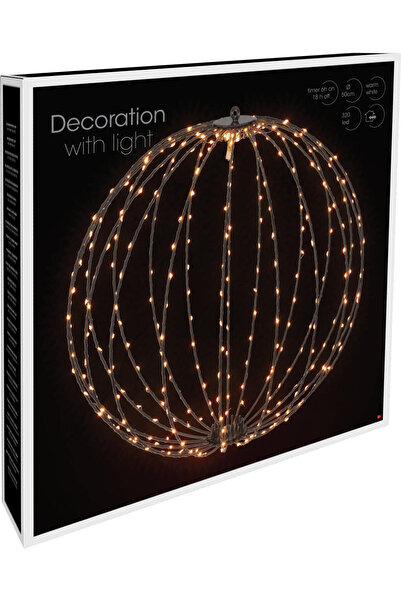 DecoDepot Decorațiune LED sferică, lumină caldă, 50 cm, 320 LED-uri