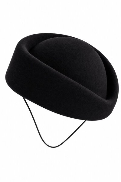 Laluvia Black Pillbox Hat - 9988