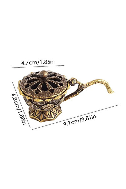 ORIGINAL DEALS Suport pentru bețișoare parfumate Lotus, Aliaj de zinc, Rezistent la căldură, Cu mâner, 9,7 x 4,8 x 4,7 cm, Bronz