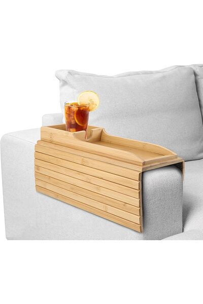 Generic Bamboo Couch Cup Holder, Sofa Armrest Tray, Sofa Tray Table for Couch...