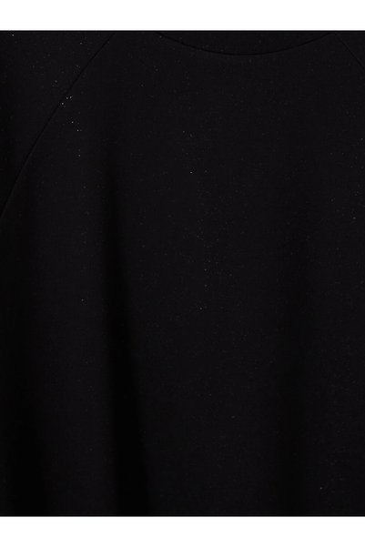 LC Waikiki Black Glitter Women's Sweatshirt Tunic