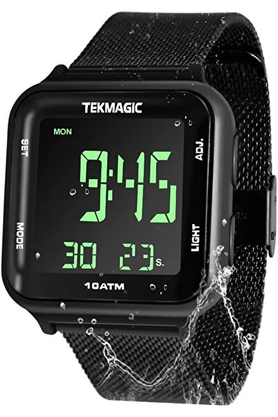 Generic 10 ATM Waterproof Digital Watch with Stainless Steel Wristband Suppor...