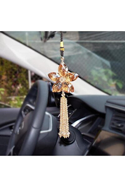 Generic Crystal Flower Car Rear View Mirror Pendant Car Hanging Ornament Luck...