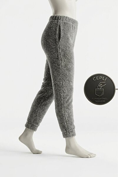Altınay Women's Winter Plush Pajama Pants with Six Pockets, Soft and Warm Swe...