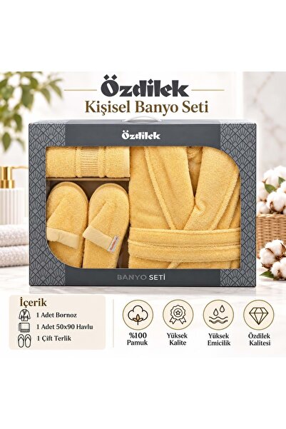 Özdilek Colourist B.Sarısı Kişisel Banyo Bornoz Seti (S-M Beden)