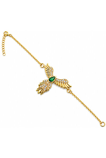 BlackCraft Gold Women's Bracelet with Silver Phoenix Figure