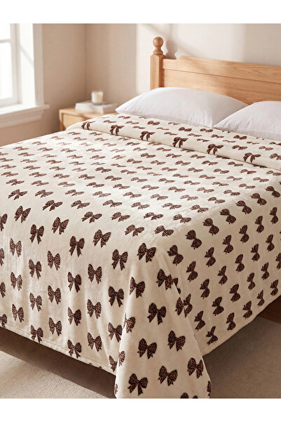 LC Waikiki Lcw Home Mixed Bow Pattern Double Blanket 200X220 cm
