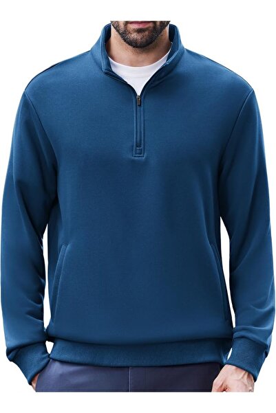 GENERAL PINSPARK Men's Quarter Zip Up Sweatshirts Midweight Mock Neck Pullove...