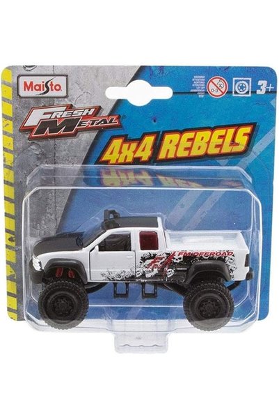 GENERAL مجسم سيارة ريبلز 4×4 معدنية فريش ميتال، أبيض من مايستو